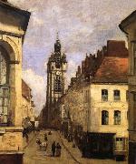 Corot Camille The bell tower of Doual oil painting on canvas